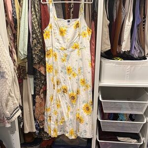 Old Navy Yellow Floral Midi Dress